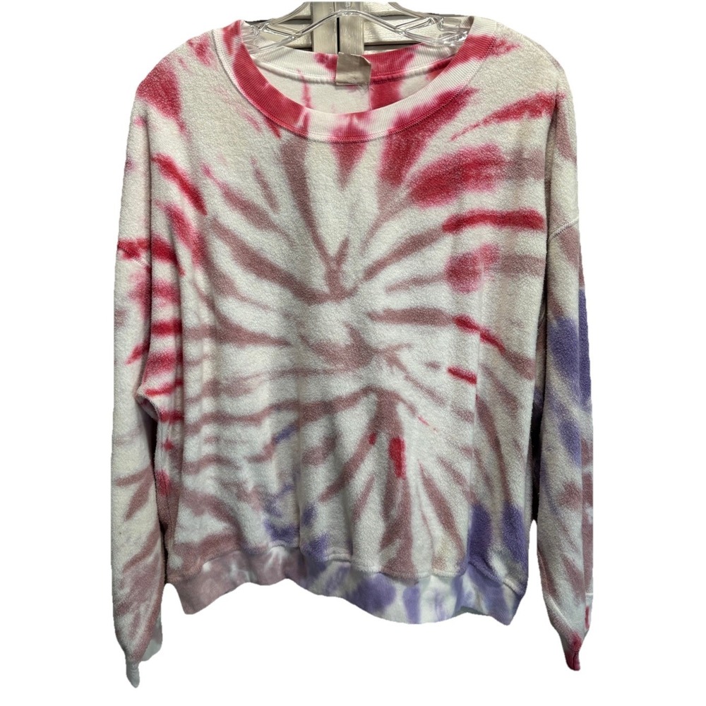 Urban‎ Rebel Tie Dye Sweatshirt Size 2XL Long Sleeve Soft Pink/Purple Hippie